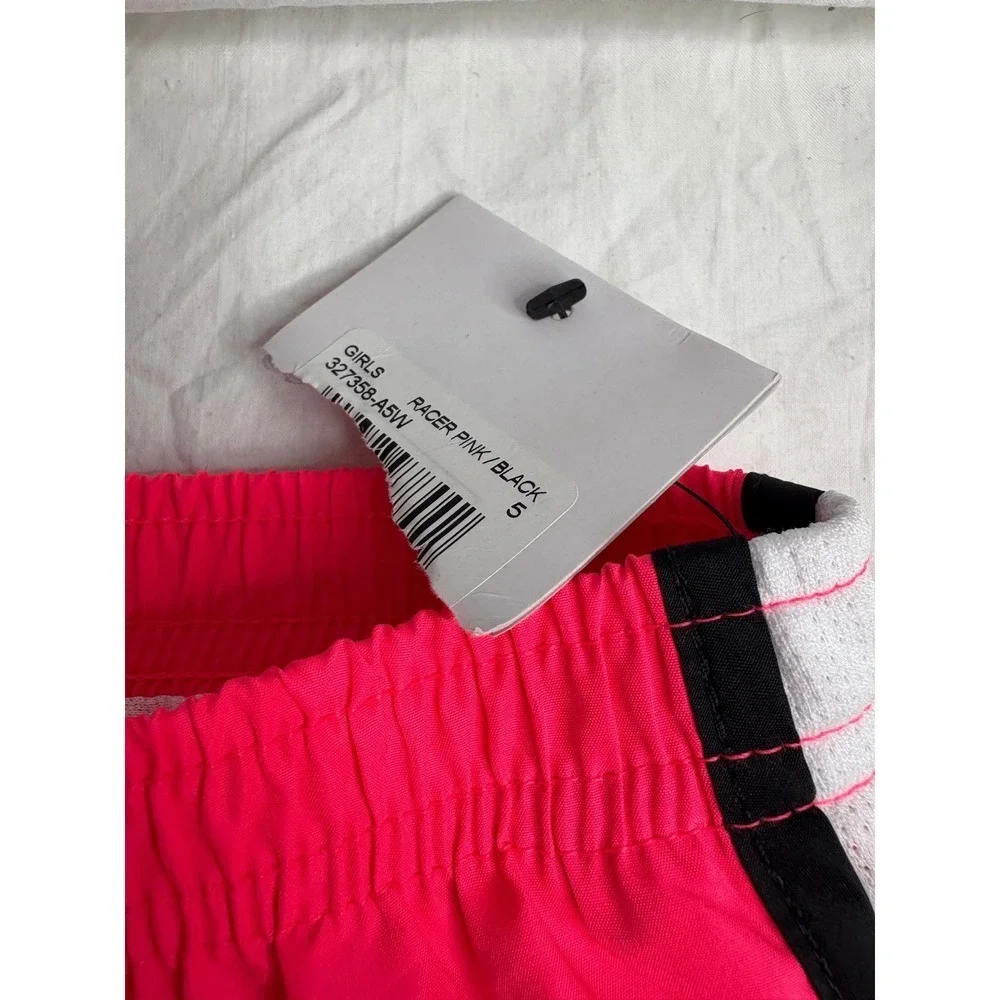 Nike Girls Racer Pink Black Dri Fit Athletic Shorts Size 6